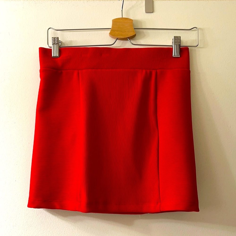 Red mini skirt